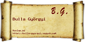 Bulla Györgyi névjegykártya